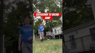 Crossover to Broad Jump Demo gains plyometricstraining plyometrics soccerexercises soccer [upl. by Lois]