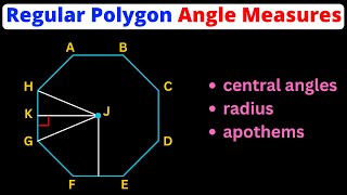 Find Angles Measures in Regular Polygons  Central Interior amp Apothem  Eat Pi [upl. by Kayne]