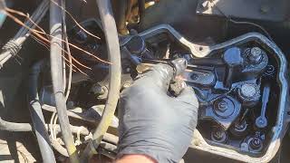 3406bc cat rebuild part 2 removing valve covers and Jake housing [upl. by Olvan]