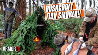 Building a OUTDOOR FISH SMOKER  Bushcraft DIY Smokehouse [upl. by Ativet986]