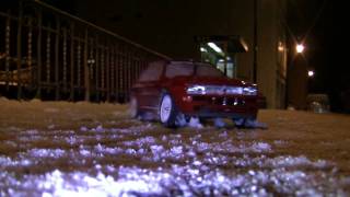 Tamiya DF03RA rally  icy night drifting [upl. by Ynohtnakram]