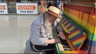 Gandalf Wild Beard playing the Piano at Brighton Station [upl. by Odele]