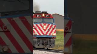 Metra F40PH2 151 With Nice Old Cast P5 Horn At La Fox On 91824 [upl. by Cogn]