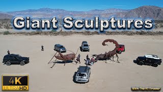 🗿Hundreds of GIANT Metal Sculptures  AnzaBorrego Springs California  Drive amp Guide 4K [upl. by Einnok]