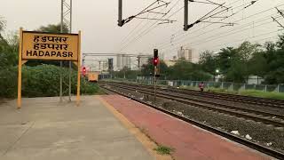 LTT MAS PUNE BSBS EXPRESS Pune JAT Jhelum express etc passing through Hadapsar railway station [upl. by Snevets]