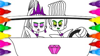 Trolls Band Together Velvet Veneer Driving Car Coloring Pages [upl. by Esorylime]