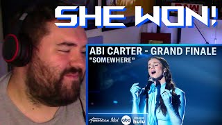 Singer reaction to ABI CARTER  SOMEWHERE AMERICAN IDOL 2024 [upl. by Buddy]