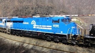 The Conrail Heritage Unit First Trip on NS 11A at Horseshoe Curve [upl. by Kerwin263]