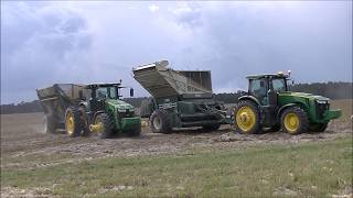 7 JOHN DEERE 8000R TRACTORS PICKING PEANUTS GREEN CIRCLE FARMS 2018 PEANUT HARVEST PT2 [upl. by Somerville298]