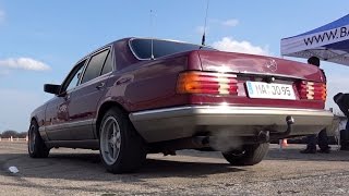 Mercedes 280SE W126 Acceleration 0100 amp Race Sound [upl. by Seagrave]