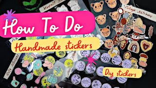 Handmade stickers making video 🌸 diy handmadestickers [upl. by Nnairda]