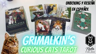 GRIMALKINS CURIOUS CATS TAROT 🐱 Unboxing y Reseña en Español 🐈‍⬛ Nadia Falak [upl. by Hamlin]