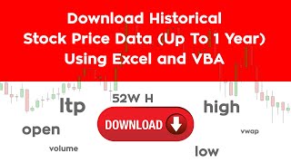 Download Historical Stock Prices Using Excel amp VBA  NSEINDIA Website  NSE Historical Data in Excel [upl. by Gninnahc]