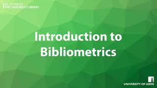 Introduction to Bibliometrics [upl. by Nanette853]