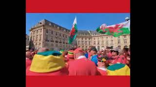 Watch Hundreds of Wales rugby fans take part in giant flashmob in Bordeaux [upl. by Jesus]