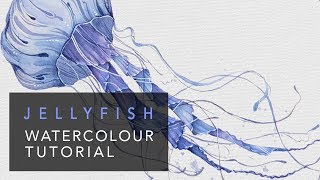 Jellyfish watercolour tutorial ✎ CurtisSheeran [upl. by Yelbmik]