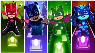 Team PJ MASKS Connor 🆚️ Night Ninja 🆚️ Luna Girl 🆚️ Romeo 🎵 Coffin Dance 🎮 Tiles Hop coffindance [upl. by Adlog418]