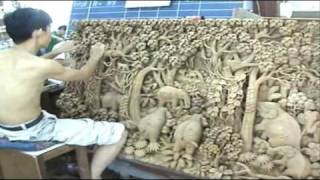 Intricate Thai Wood Carving Art [upl. by Harmaning]