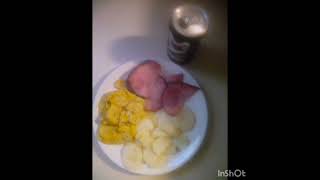 Ham SlicesWhite Potatoes  Yellow Squash and Mello Yellow Zero Sugar Soda [upl. by Sanyu375]