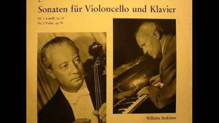 Wilhelm Backhaus amp Pierre Fournier  Brahms Cello Sonata No 2 Op 99 in F major [upl. by Htbazile]