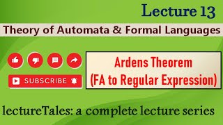 22 Ardens Theorem FA to Regular Expression  TAFL  Theory of Automata amp Formal Language [upl. by Nnaeus853]