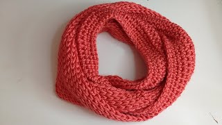 BUFANDA O CUELLO INFINITA A CROCHET PASO A PASO  TEJIDO FÁCIL Y RAPIDO [upl. by Dranreb]