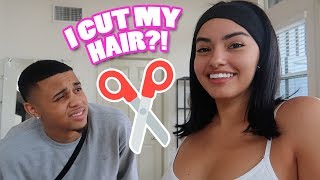 CUT MY HAIR PRANK ON BOYFRIEND [upl. by Annuahsal259]