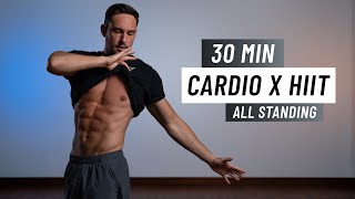 30 Min Cardio HIIT Workout For Fat Burn  ALL STANDING  No Equipment Home Workout [upl. by Anoblav51]