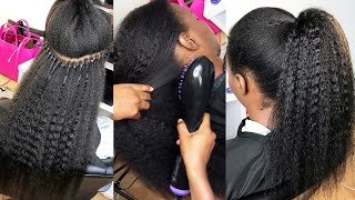 How to install itips micro links on type 4C hair Looks so versatile  wand curl  Ywigs hair [upl. by Adnilram]