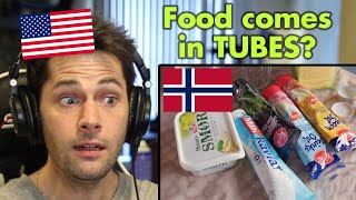 American Reacts to Norwegian Breakfast Foods  Alt for Norge [upl. by Tabbie]