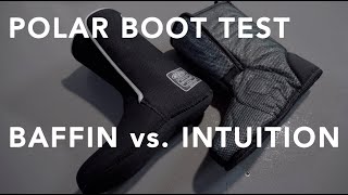 Baffin vs Intuition polar boot liner moisture test 4K [upl. by Lecroy952]