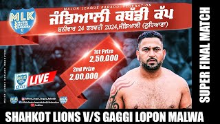 Super Final  Jandiali Ludhiana  MLK Kabaddi Cup 2024 Live Now [upl. by Ldnek]