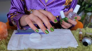 ASMR Soft Spoken Soothing Nail Care 💜💅 natural nail care routine pampering doing my nails [upl. by Naloc]