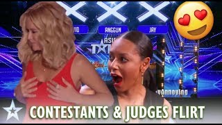 WHEN CONTESTANTS FLIRT WITH THE JUDGES GOT TALENT [upl. by Timmons]