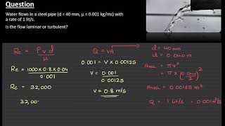 Reynolds Number Example Problem  Fluid Mechanics [upl. by Annert861]