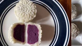 Quick and Easy Snow Skin MOONCAKE with Ube filling [upl. by Hildie]