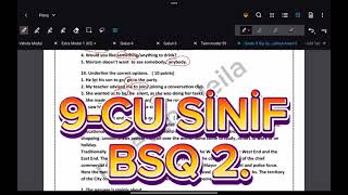 9CU SİNİF 2Cİ BSQNİN CAVABLARI 9cusinif bsq [upl. by Nairret64]