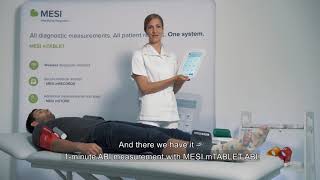 Demonstration of anklebrachial index ABI measurement  MESI mTABLET ABI [upl. by Willman]