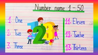 Number Name from 1 to 50 in English How to write numbers name in English 123 [upl. by Colburn405]