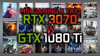 MSI GAMING X TRIO RTX 3070 vs 1080 Ti Benchmark – 65 Tests [upl. by Niels101]