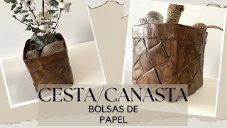 CESTA DE BOLSAS DE PAPEL RECICLADAS [upl. by Atiuqehs]