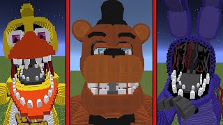 ALL FNAF Jumpscares in Minecraft PE ADDON [upl. by Izogn308]