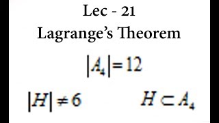 Lec  21 Lagranges Theorem  IIT JAM  CSIR UGC NET  GATE MA  B Sc [upl. by Inohs176]