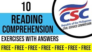 CIVIL SERVICE EXAM  10 SAMPLE QUESTIONS FOR Reading Comprehension [upl. by Oileduab311]