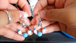 TUTO Bijoux Création Boucle doreilles perle breloque et fil câblé [upl. by Ebbarta247]