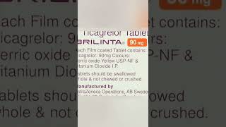 Brilinta 90mg Tablet uses side effects and doses in Hindi shots [upl. by Oisorbma669]