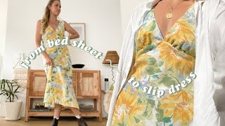 DIY  Vintage Gathered Bust Slip Dress [upl. by Killion]