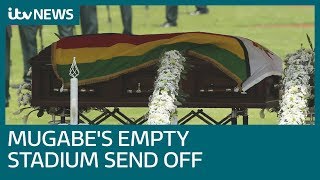 Robert Mugabes funeral takes place in nearempty stadium  ITV News [upl. by Enelym]