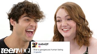 Noah Centineo amp Shannon Purser Compete in a Compliment Battle  Teen Vogue [upl. by Nevile]