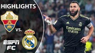 Karim Benzema and Real Madrid stay redhot in win vs Elche  LaLiga Highlights  ESPN FC [upl. by Atsirk912]